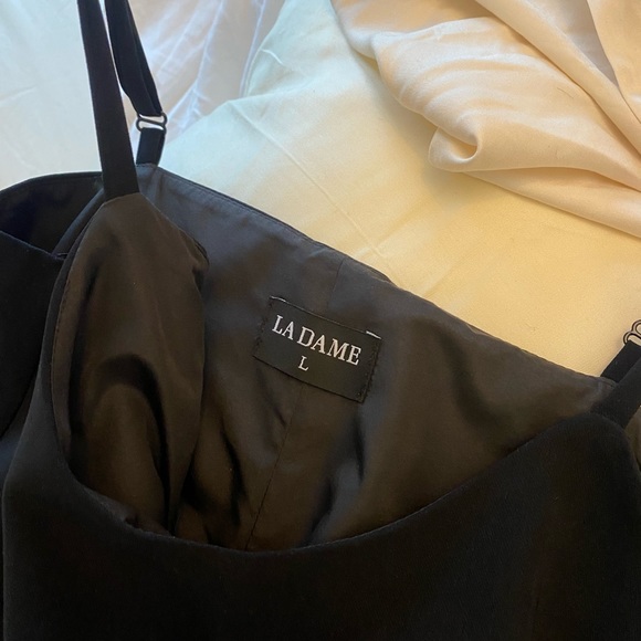 Black Spaghetti Strap LBD Tiered Dress - Picture 3 of 3